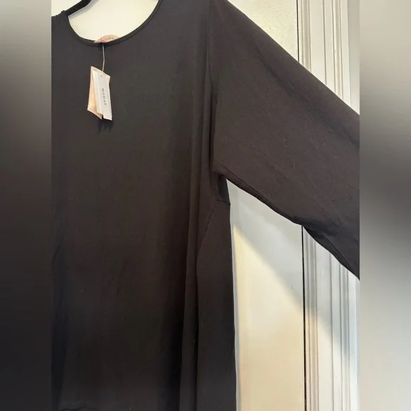 NWT philosophy Black Soft Flowy. High/Low hem. 3/4 Sleeve 2XL. Tunic - Picture 9 of 11